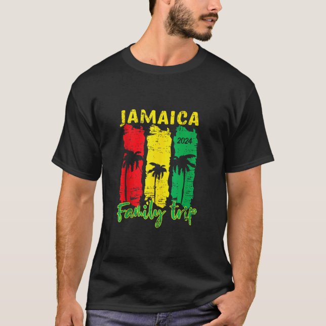 Retro Jamaica Family Vacation 2024 Jamaican Holida T-Shirt (Front)