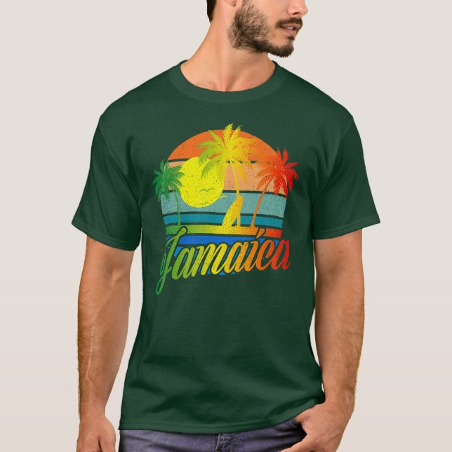Retro Jamaica Summer Beach Vacation For Men Women T-Shirt (Front)