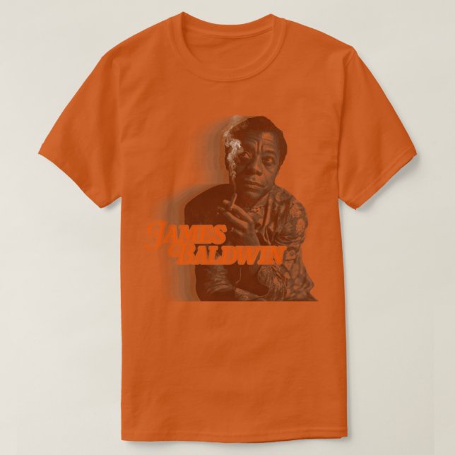 Retro James Baldwin Sepia Fade Tribute T-Shirt (Design Front)