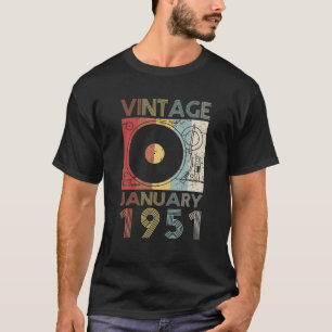 Retro January 1951 T 71St Birthday Gift 71 Years O T-Shirt