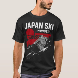 Retro Japan Ski Powder Mt Fuji Skier T-Shirt