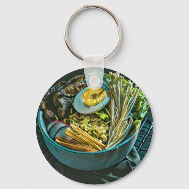 Retro Japanese Art Key Ring (Front)