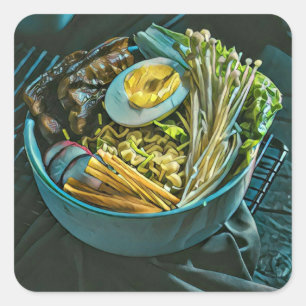 Retro Japanese Art Square Sticker