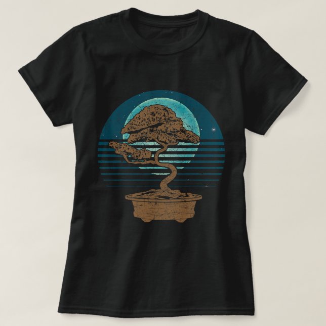 Retro Japanese Culture Buddhist Full Moon Zen Bons T-Shirt (Design Front)