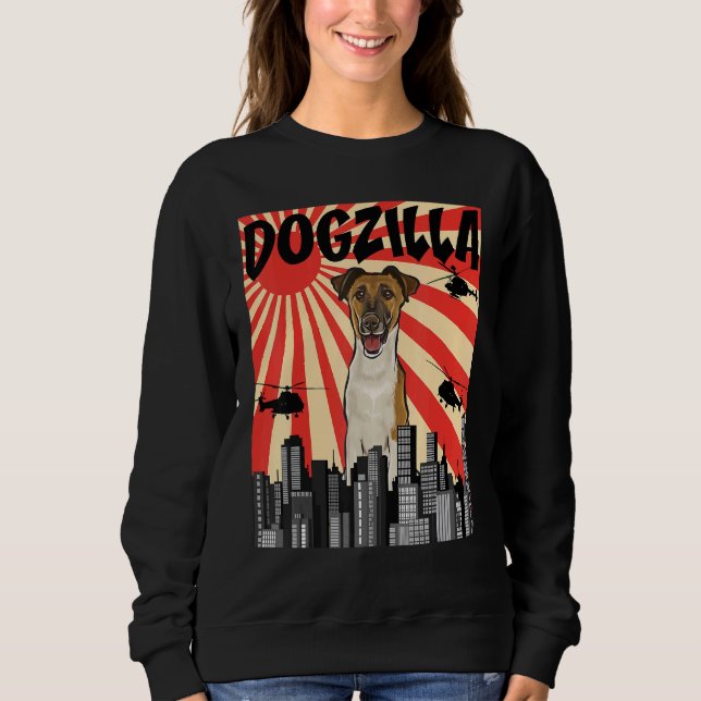 Retro Japanese Dodzilla Smooth Fox Terrier Sweatshirt (Front)