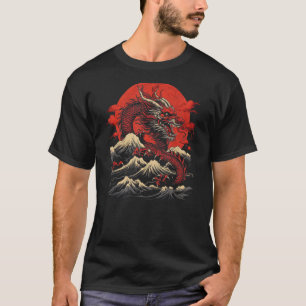 Retro Japanese Dragon Cool Classic Art with 80s-90 T-Shirt