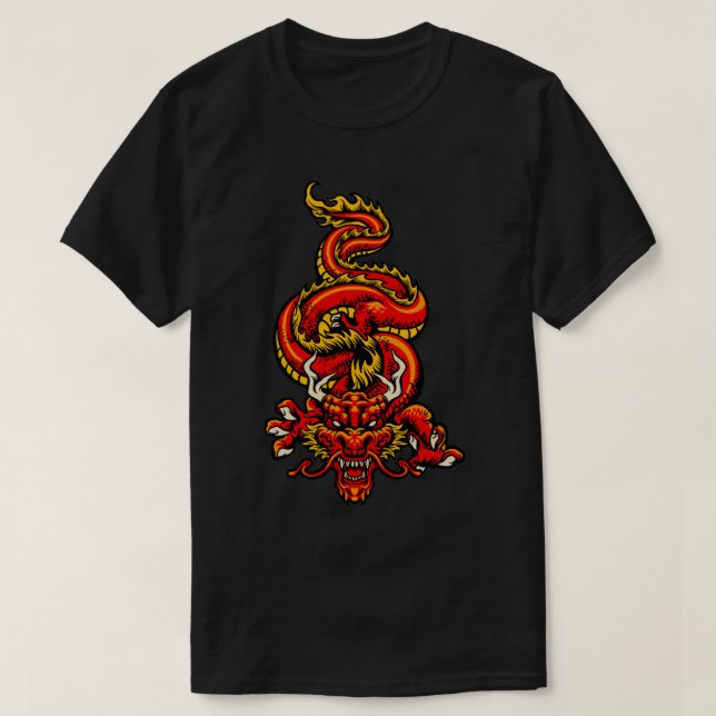 Retro Japanese Dragon T-Shirt (Design Front)
