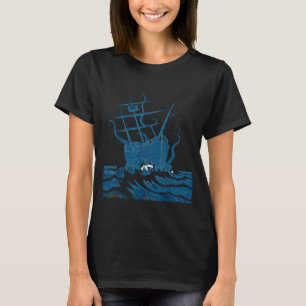 Retro Japanese Octopus Kraken Rate Ship Vintage Lo T-Shirt