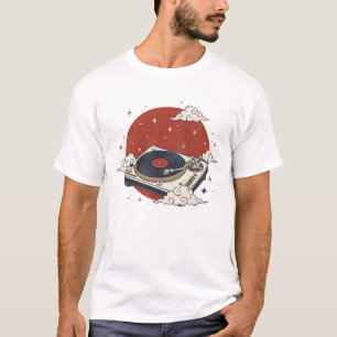 Retro Japanese Vinyl Record Turntable Graphic T-Shirt