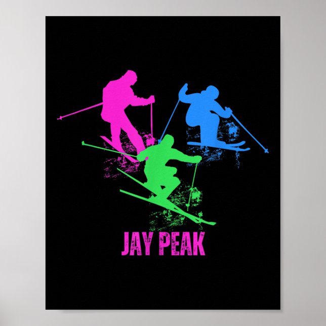 Retro Jay Peak Vermont Skiing Skier 90s  Poster (Front)