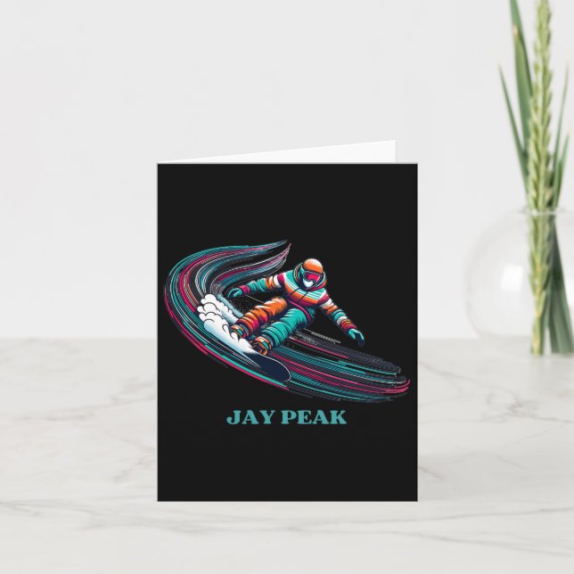 Retro Jay Peak Vermont Snowboarding  Card (Front)