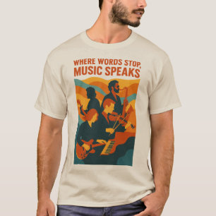 Retro Jazz Band Art Print T-Shirt