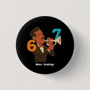 Retro Jazz Spirit 67 – Mid-Century Modern Festival 3 Cm Round Badge