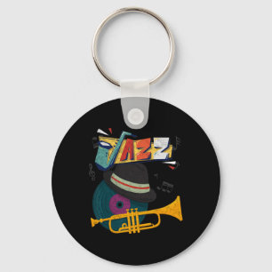 Retro Jazz Trumpets Funny Player Music Festival Ne Key Ring