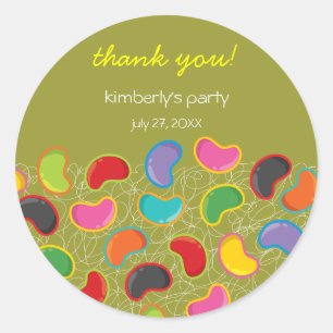 Retro Jellybean Pop Sweet Candy Whimsical Birthday Classic Round Sticker