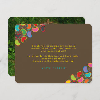 Retro Jellybeans Pop Kid's Birthday Thank You Card