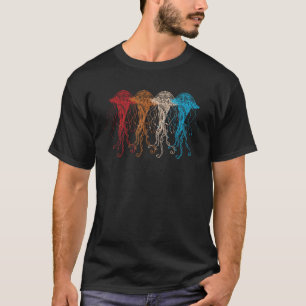 Retro Jellyfish 70s Ocean Sea Beach Animals T-Shirt