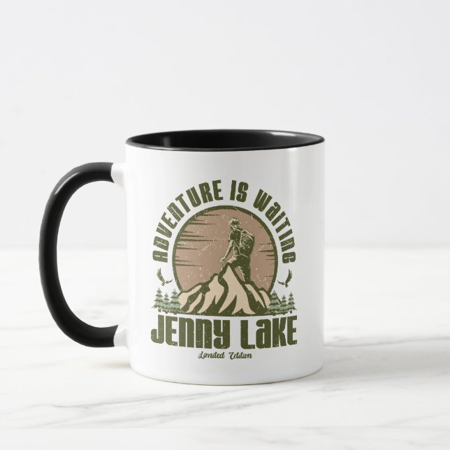 Retro Jenny Lake Hike  Mug (Left)