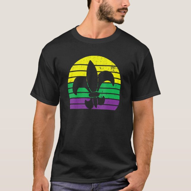 Retro Jester Hat Silhouette Mardi Gras Carnival Me T-Shirt (Front)