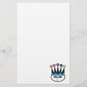 retro jester joker design stationery