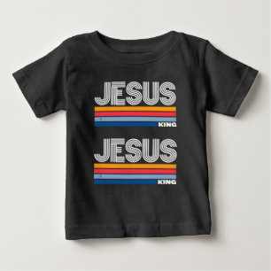 Retro jesus king christian  baby T-Shirt