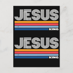 Retro jesus king christian  holiday postcard