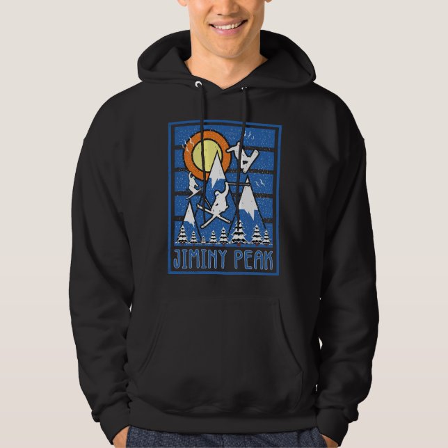 Retro Jiminy Peak Ski Sunset Hoodie (Front)