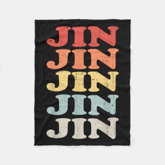 Retro Jin First Name Personalised Jin Vintage Fleece Blanket