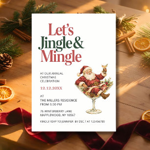 Retro Jingle and Mingle Christmas Party Invitation