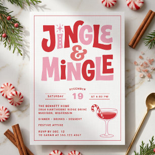 Retro Jingle and Mingle Holiday Party Invitation