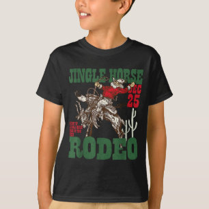 Retro Jingle Horse Rodeo Christmas Funny Western C T-Shirt
