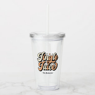 Retro “Jingle Juice” Personalised Christmas Acrylic Tumbler