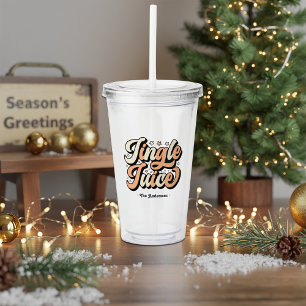 Retro “Jingle Juice” Personalized Christmas Acrylic Tumbler