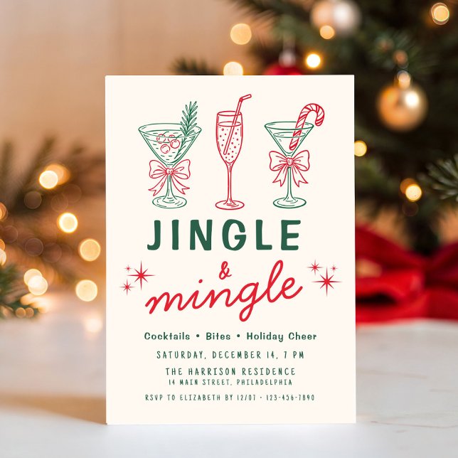 Retro Jingle Mingle Christmas Party Invitation (Retro Jingle Mingle Christmas Party Invitation
)