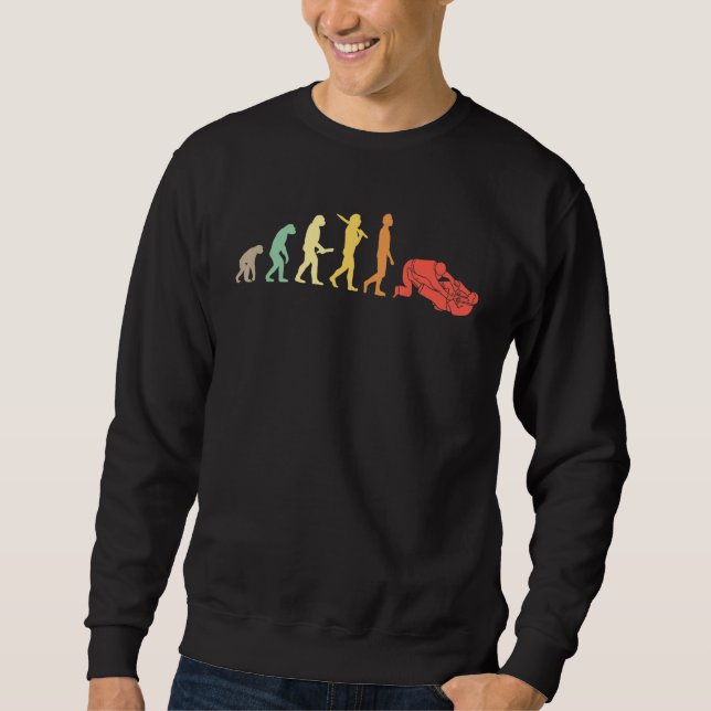 Retro Jiu Jitsu Evolution  For Jiu Jitsu Practitio Sweatshirt (Front)