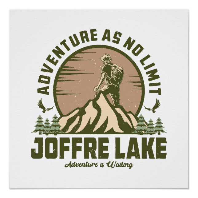 Retro Joffre Lake Hike Poster (Front)