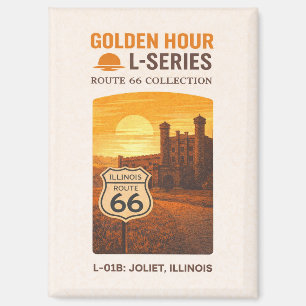 Retro Joliet Illinois Route 66 Landmark Art Magnet