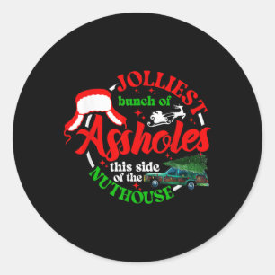 Retro Jolliest Bunch Of Holes This Side Of The Nut Classic Round Sticker