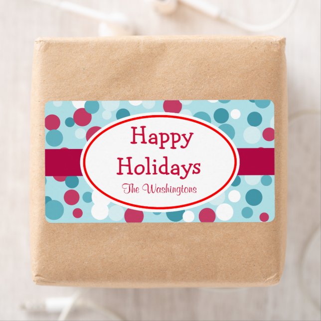 Retro Jolly Christmas Dots Labels (Insitu)