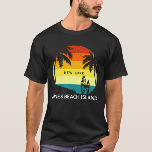 Retro Jones Beach Island Beach Vintage Surf Palm 7 T-Shirt