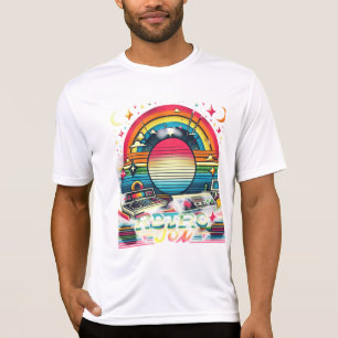 Retro Joy" t-shirt. Featuring bold, colourful T-Shirt