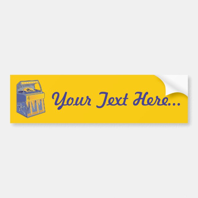 Retro Jukebox Bumper Sticker (Front)
