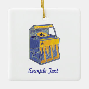 Retro Jukebox Ceramic Tree Decoration