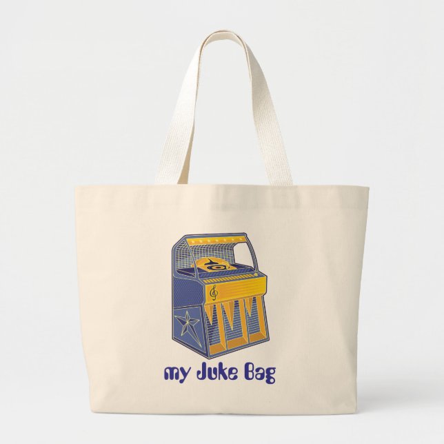 Retro Jukebox Large Tote Bag (Front)