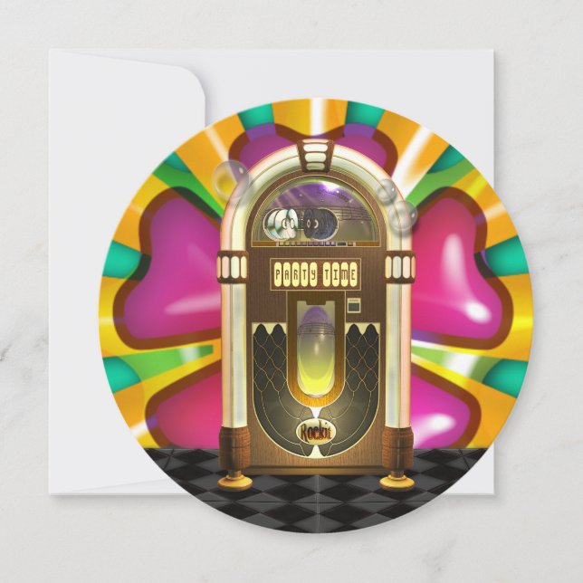 Retro Jukebox Party Invitations (Front)
