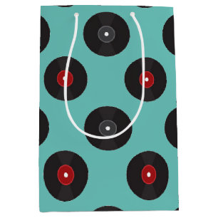 Retro Jukebox Records Pattern Medium Gift Bag