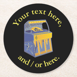 Retro Jukebox Round Paper Coaster