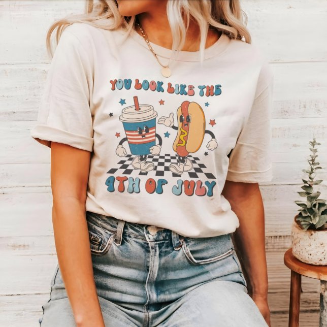 Retro July 4th Independence Day Funny Picnic T-Shirt (Creator Uploaded)