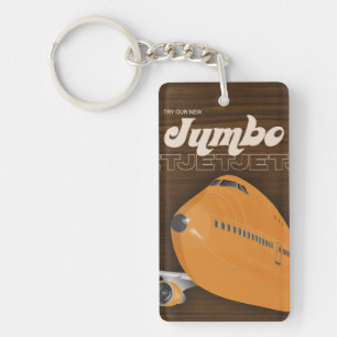 Retro Jumbo Jet Airliner Keychain