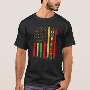 Retro Junenth American Flag June 19 1865 African A T-Shirt